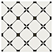 Cersanit Porculanska pločica Flower Frame Black & White  (29,8 x 29,8 cm, Crna, bijela, Mat) | BAUHAUS