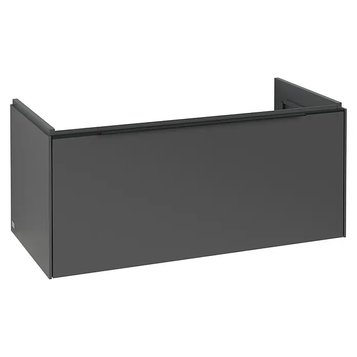 Villeroy & Boch Subway 3.0 Waschbeckenunterschrank - Graphite, Anzahl Schubladen: 1 Stk., Farbe Griff: Volcano Black, B x T x H: 97,3 x 47,8 x 42,9 cm, Mit Beleuchtung - Rechteckige Badewannen- oder Duschwannenverkleidung in Anthrazit. Modernes Design mit glatter, matter Oberfläche.