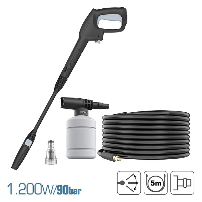 Koma Tools PRO Series Hidrolimpiadora de alta presión (90 bar, 1.200 W, Capacidad de bombeo: 330 l/h) | BAUHAUS