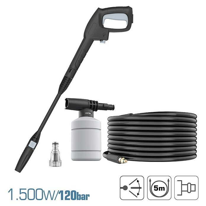 Koma Tools PRO Series Hidrolimpiadora de alta presión 08471 (120 bar, 1.500 W, Capacidad de bombeo: 330 l/h) | BAUHAUS