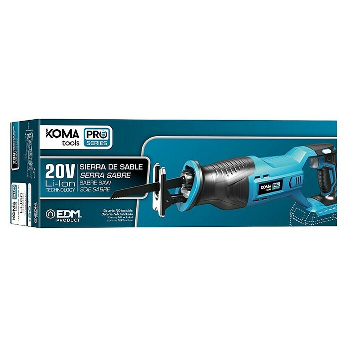 Koma Tools PRO Series Sierra de sable de batería (20 V, 1 batería, 2 Ah, Longitud de carrera: 25,4 mm, 2.800 /min) | BAUHAUS
