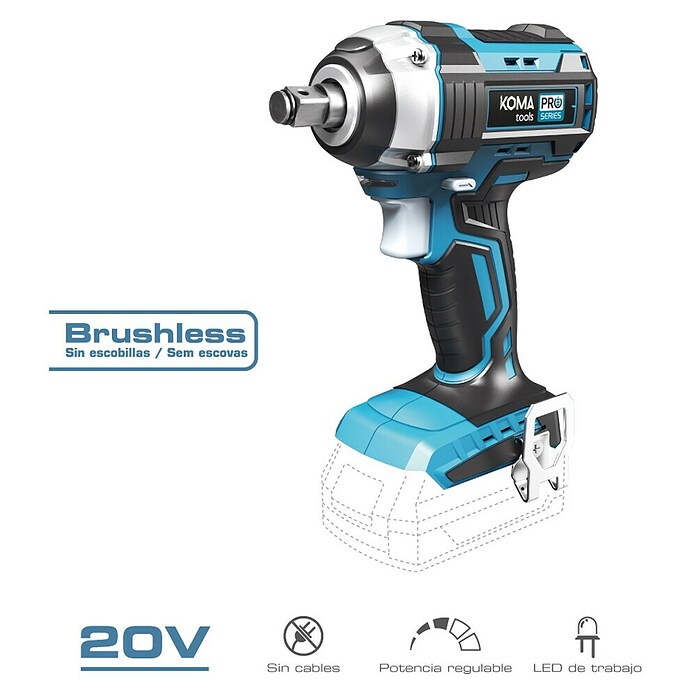 Koma Tools PRO Series Llave de impacto de batería (20 V, Sin batería, 280 Nm) | BAUHAUS