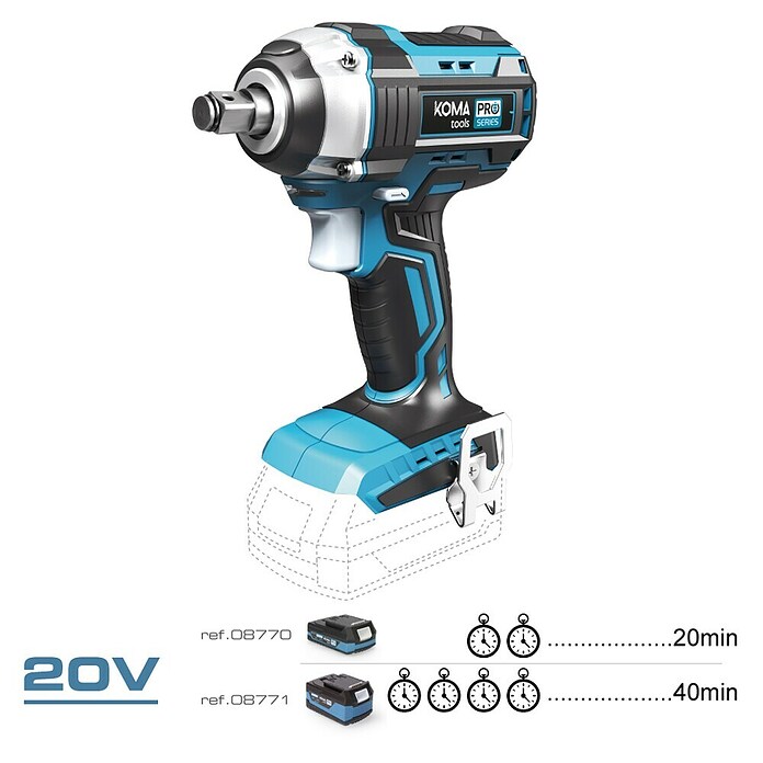 Koma Tools PRO Series Llave de impacto de batería (20 V, Sin batería, 280 Nm) | BAUHAUS