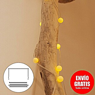 New Garden Guirnalda y barra decorativa Griselda (Blanco, PVC, Redonda, 100 ud.)