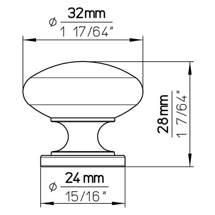 Siro Ručkica za namještaj  (Ø x V: 32 x 28 mm, Zlatna) | BAUHAUS