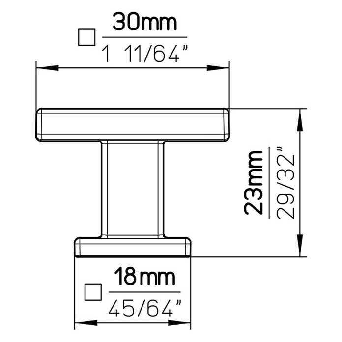 Siro Ručkica za namještaj  (D x Š x V: 30 x 30 x 23 mm, Crna) | BAUHAUS