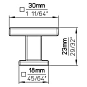 Siro Ručkica za namještaj  (D x Š x V: 30 x 30 x 23 mm, Crna) | BAUHAUS