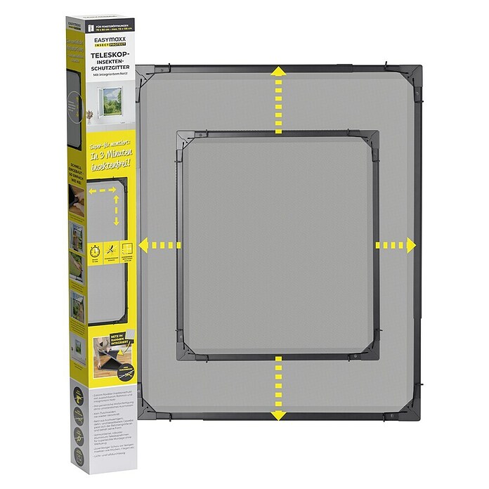 Easy Maxx Insektenschutzfenster (B x H: 115 x 135 mm, Montage Insektengitter: Klemmen, Farbe Rahmen: Weiß) | BAUHAUS