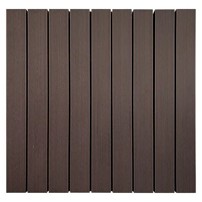 Dioco Loseta de WPC - Chocolate, An x L: 90 x 90 cm, 1 ud. - Baldosas marrones de composite que ofrecen una opción atractiva y de bajo mantenimiento para espacios exteriores.