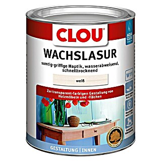 Clou Aqua Wachslasur W11 (Weiß, 750 ml)