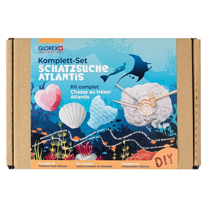 Glorex Bastel-Set Schatzsuche Atlantis - 4 Stk. - Schatzsuche Atlantis Komplett-Set von GLOREX Inspirations, um die mythischen Schätze der versunkenen Stadt zu entdecken.