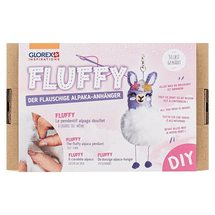 Glorex Bastel-Set Fluffy Anhänger (1 Stk., Lila/Weiß) | BAUHAUS