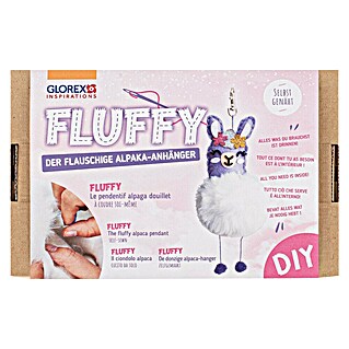 Glorex Bastel-Set Fluffy Anhänger (1 Stk., Lila/Weiß)
