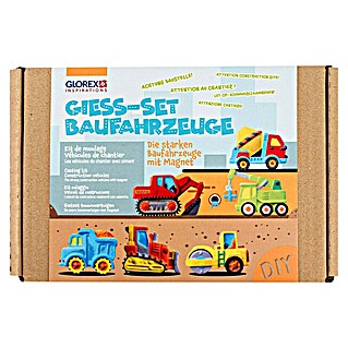 Glorex Bastel-Set Giess-Set Baufahrzeuge (12 Stk., Bunt)