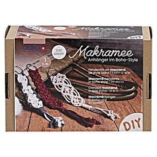 Glorex Bastel-Set Makramee Anhänger im Boho-Style (3 Stk.)