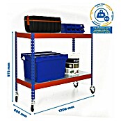Simonrack Simontaller Metall-Schwerlastregal (L x B x H: 60 x 120 x 90 cm, Traglast: 400 kg/Boden, Anzahl Böden: 2 Stk.)