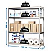 Simonrack Simontaller Estantería para cargas pesadas Simonforte Chipboard (L x An x Al: 90 x 180 x 200 cm, Capacidad de carga: 600 kg/balda, Número de baldas: 4 ud., Plateado)