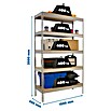 Simonrack Simontaller Metall-Schwerlastregal (L x B x H: 45 x 150 x 250 cm, Traglast: 400 kg/Boden, Anzahl Böden: 5 Stk.)
