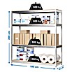 Simonrack Simontaller Estantería para cargas pesadas Simonforte Chipboard (L x An x Al: 45 x 180 x 200 cm, Capacidad de carga: 600 kg/balda, Número de baldas: 4 ud., Plateado)