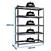 Simonrack Ecoforte Estantería para cargas pesadas Metal (Al x An x Pr: 200 x 120 x 60 cm, Número de baldas: 5 ud., Inserción, Galvanizado, Capacidad de carga por balda: 400 kg, Bandejas no incluidas) | BAUHAUS