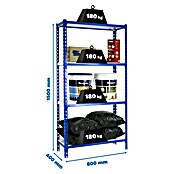 Simonrack Simonclick Estantería metálica Mini (Al x An x Pr: 150 x 80 x 40 cm, Capacidad de carga por balda: 180 kg, Número de baldas: 4 ud., Inserción, Azul/Blanco) | BAUHAUS