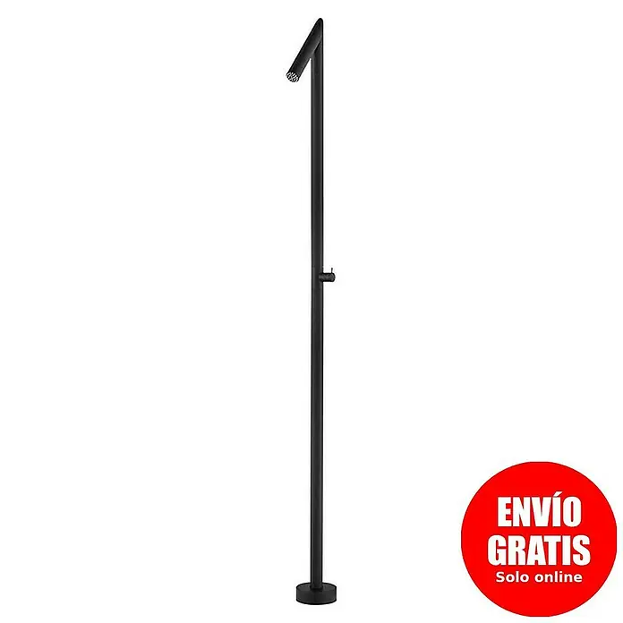 Imex Poolimex Ducha de piscina Oklahoma - 201 cm, Acero inoxidable, Negro mate - Ducha de exterior independiente de metal negro con un diseño moderno para jardín o piscina. Incluye cabezal de ducha y elemento de control.