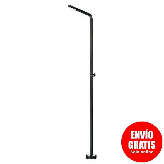 Imex Poolimex Ducha de piscina Texas - 220 cm, Acero inoxidable, Negro mate - Lámpara de pie elegante con estructura negra fina e iluminación LED moderna. Perfecta para espacios de estar y de trabajo.