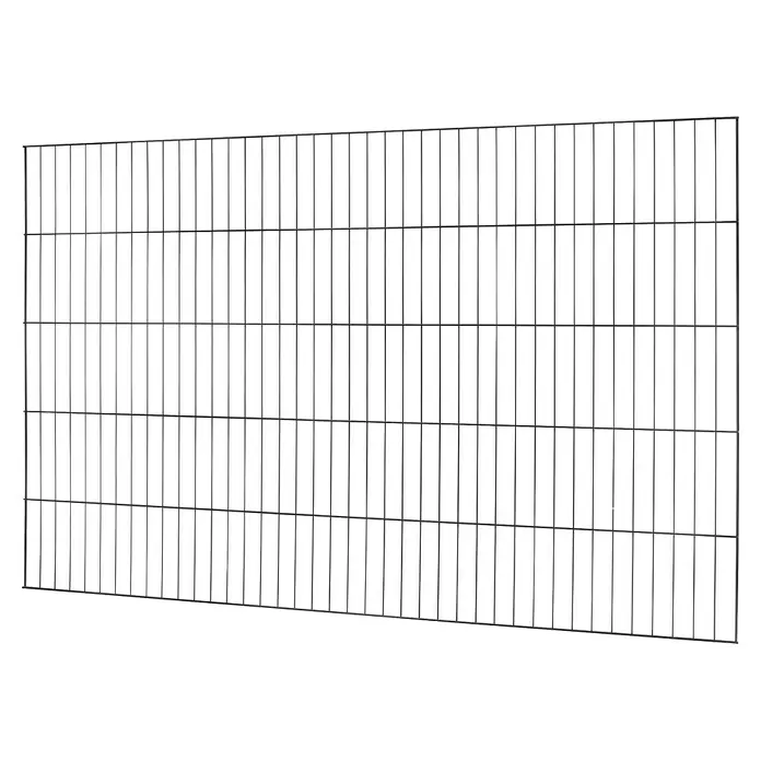 Floraworld Mattenzaun - B x H: 200 x 125 cm, Anthrazit, Einstabmattenzaun - Dunkles Metallgitterzaunfeld mit Rasternetzmuster, geeignet für temporäre Zäune oder Gehege.