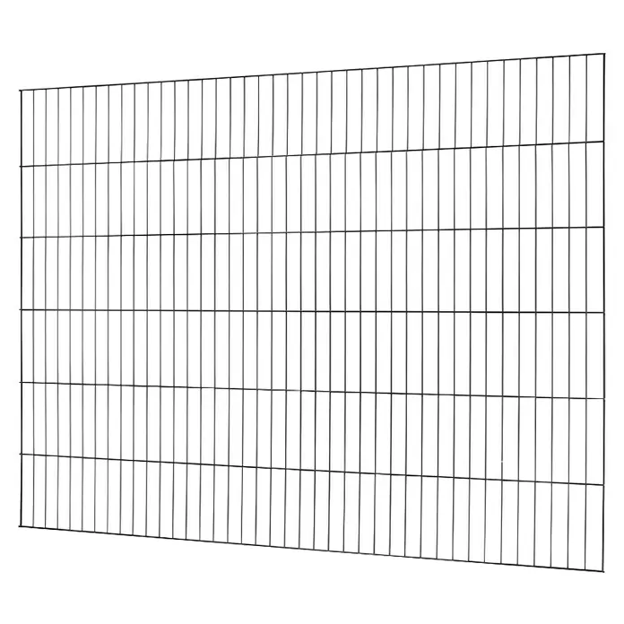 Floraworld Mattenzaun - B x H: 200 x 150 cm, Anthrazit, Einstabmattenzaun - Schwarzes Drahtgitterpaneel, eine rechteckige Gitterstruktur mit sich kreuzenden horizontalen und vertikalen Linien.