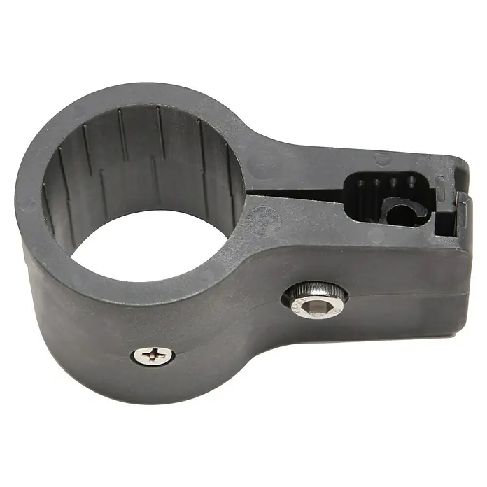 Floraworld Zaunschelle - 1-fach, Anthrazit, Durchmesser: 34 mm - Schwarze Rohrklemme mit Schrauben zur Befestigung von Rohren oder Stangen.