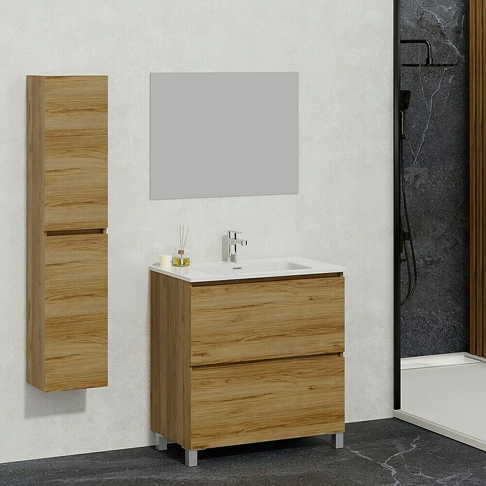 Artysan Conjunto de mueble de baño Late (Ancho: 80 cm, Roble waira, 3 pzs.) | BAUHAUS