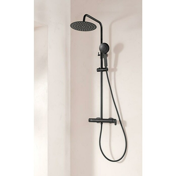 Roca Mitos Plus Sistema de ducha (Grifo monomando, Número de tipos de chorro: 1 ud., Negro) | BAUHAUS