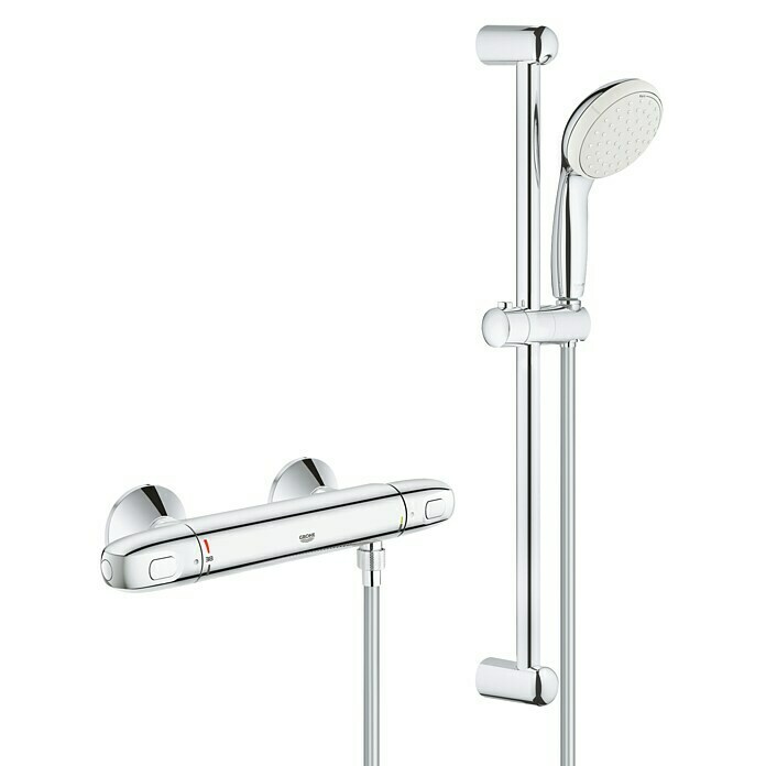 Grohe Brause-Set Grohtherm 1000Lochabstand: 62 cm, Chrom Front View