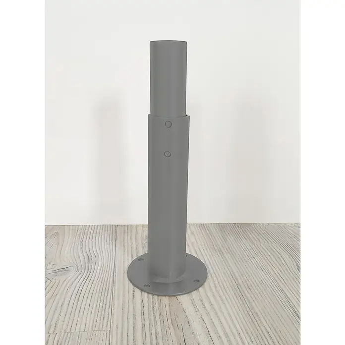 Minka Wandhalterung Comfort Top - Ø x L: 12,7 x 50 cm, Passend für: Minka Mittelholmtreppen Comfort Top - Grauer, teleskopierbarer Stützpfosten mit kreisförmiger Basis, der Stabilität und Anpassungsfähigkeit für diverse Anwendungen bietet.