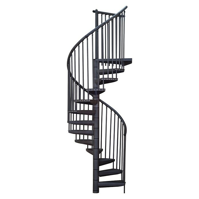 Minka Systemstahlspindeltreppe Rondo Color (Durchmesser: 160 cm, Anthrazit, Geschosshöhe: Max. 300 cm)