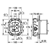 Grohe Unterputzsystem Rapido T (½″, Einbautiefe: 70 mm - 95 mm, Blau)