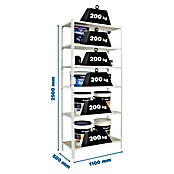 Simonrack Maderclick Estantería metálica Superplus (Al x An x Pr: 250 x 110 x 50 cm, Capacidad de carga por balda: 200 kg, Número de baldas: 6 ud., Inserción, Blanco/Madera) | BAUHAUS