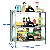 Simonrack Simonclassic Estantería metálica Advantage (Al x An x Pr: 90 x 90 x 50 cm, Capacidad de carga por balda: 75 kg, Número de baldas: 3 ud., Atornillado, Galvanizado) | BAUHAUS