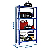 Simonrack Maderclick Metallregal Maderclick Plus (H x B x T: 150 x 100 x 30 cm, Traglast pro Boden: 150 kg, Anzahl Böden: 4 Stk., Stecken, Blau) | BAUHAUS