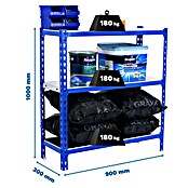 Simonrack Simonclick Metallregal Simonclick Plus (H x B x T: 100 x 90 x 30 cm, Traglast pro Boden: 180 kg, Anzahl Böden: 3 Stk., Stecken, Blau) | BAUHAUS