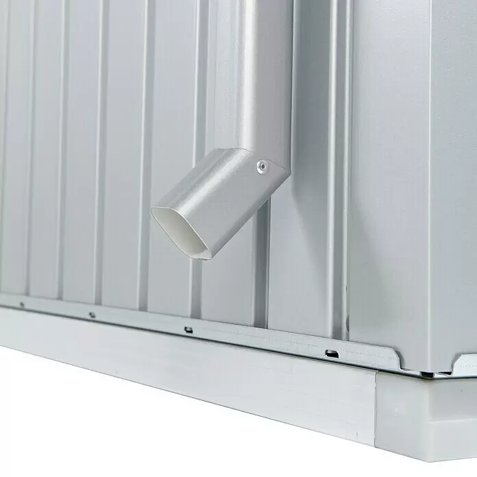 Biohort Regenfallrohr-Set - Länge: 1,82 m, Silber Metallic, 2 Stk. - Vorderansicht