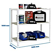 Simonrack Maderclick Metallregal Maderclick Plus (H x B x T: 100 x 100 x 30 cm, Traglast pro Boden: 150 kg, Anzahl Böden: 3 Stk., Stecken, Weiß) | BAUHAUS