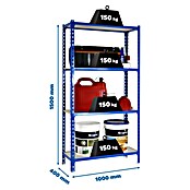 Simonrack Maderclick Metallregal Maderclick Plus (H x B x T: 150 x 100 x 40 cm, Traglast pro Boden: 150 kg, Anzahl Böden: 4 Stk., Stecken, Blau) | BAUHAUS