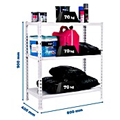 Simonrack Simonclick Metallregal Ecoclick Mini (H x B x T: 90 x 80 x 40 cm, Traglast pro Boden: 70 kg, Anzahl Böden: 3 Stk., Stecken, Weiß) | BAUHAUS