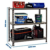 Simonrack Simonclick Metallregal Ecoclick Plus (H x B x T: 90 x 100 x 30 cm, Traglast pro Boden: 70 kg, Anzahl Böden: 3 Stk., Stecken, Grau) | BAUHAUS