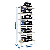 Simonrack Maderclick Estantería metálica Superplus (Al x An x Pr: 250 x 110 x 30 cm, Capacidad de carga por balda: 200 kg, Número de baldas: 6 ud., Inserción, Blanco/Madera) | BAUHAUS