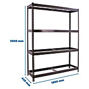 Simonrack Ecoforte Estantería para cargas pesadas Metal (Al x An x Pr: 200 x 180 x 45 cm, Número de baldas: 4 ud., Atornillado, Gris, Capacidad de carga por balda: 400 kg, Bandejas no incluidas) | BAUHAUS