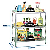 Simonrack Simonclassic Metallregal Comfort Plus (H x B x T: 100 x 100 x 50 cm, Traglast pro Boden: 100 kg, Anzahl Böden: 3 Stk., Schrauben, Silber) | BAUHAUS