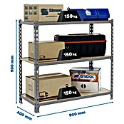 Simonrack Maderclick Metallregal Maderclick (H x B x T: 90 x 90 x 40 cm, Traglast pro Boden: 150 kg, Anzahl Böden: 3 Stk., Stecken, Grau) | BAUHAUS