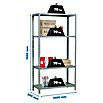 Simonrack Simonclick Metallregal Ecoclick Plus (H x B x T: 150 x 100 x 30 cm, Traglast pro Boden: 70 kg, Anzahl Böden: 4 Stk., Stecken, Grau) | BAUHAUS